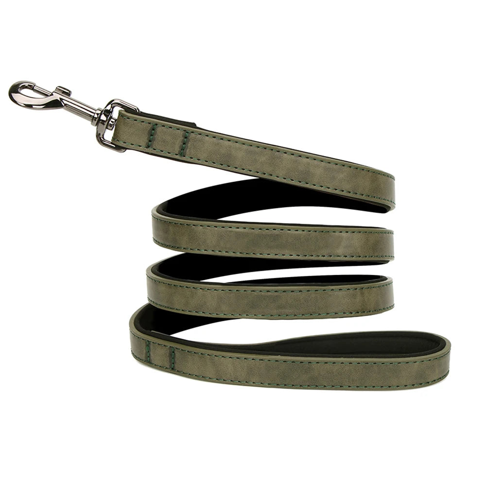 Primavia™ Custom Leather Dog Collar and Leash| Personalized Engraved ID Tag | UK Free Shipping