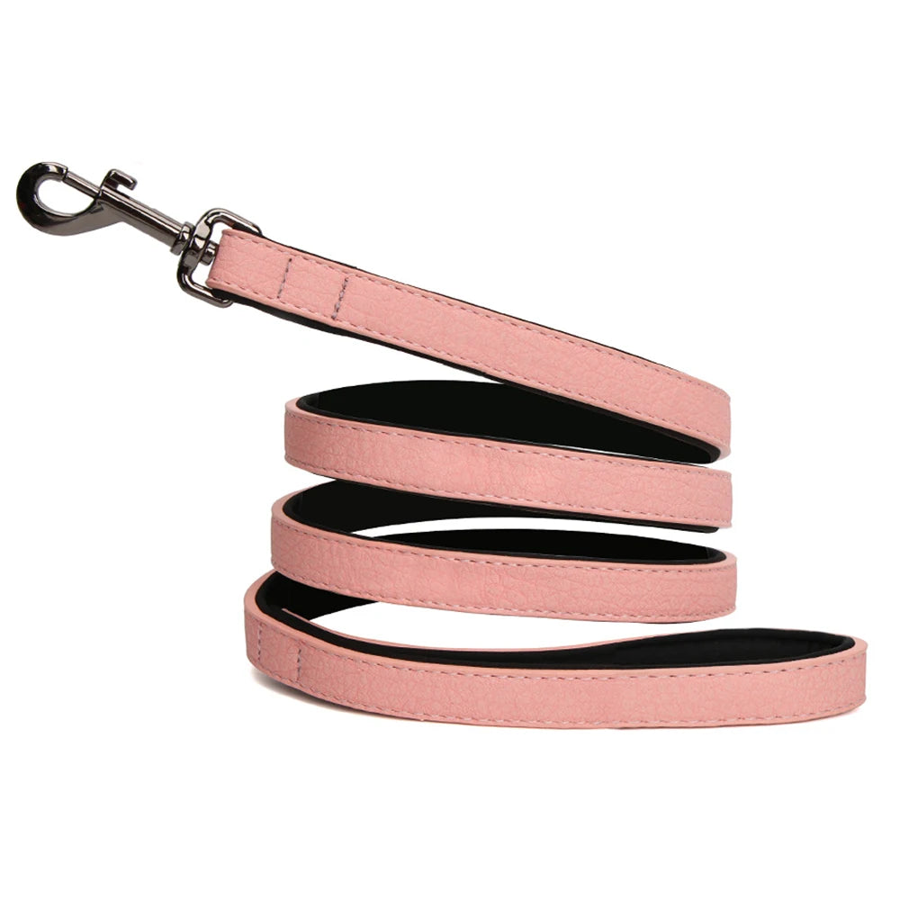 Primavia™ Custom Leather Dog Collar and Leash| Personalized Engraved ID Tag | UK Free Shipping