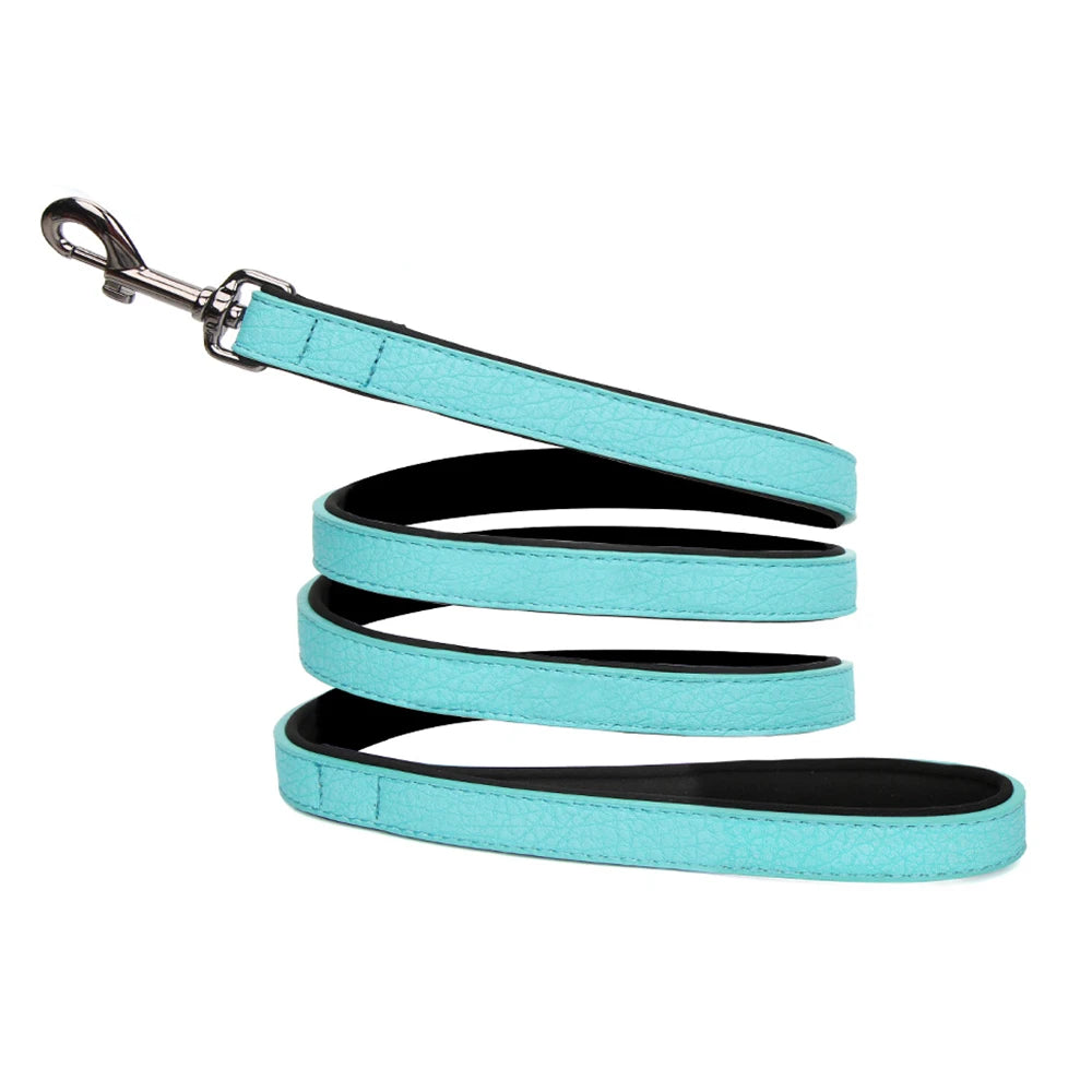 Primavia™ Custom Leather Dog Collar and Leash| Personalized Engraved ID Tag | UK Free Shipping