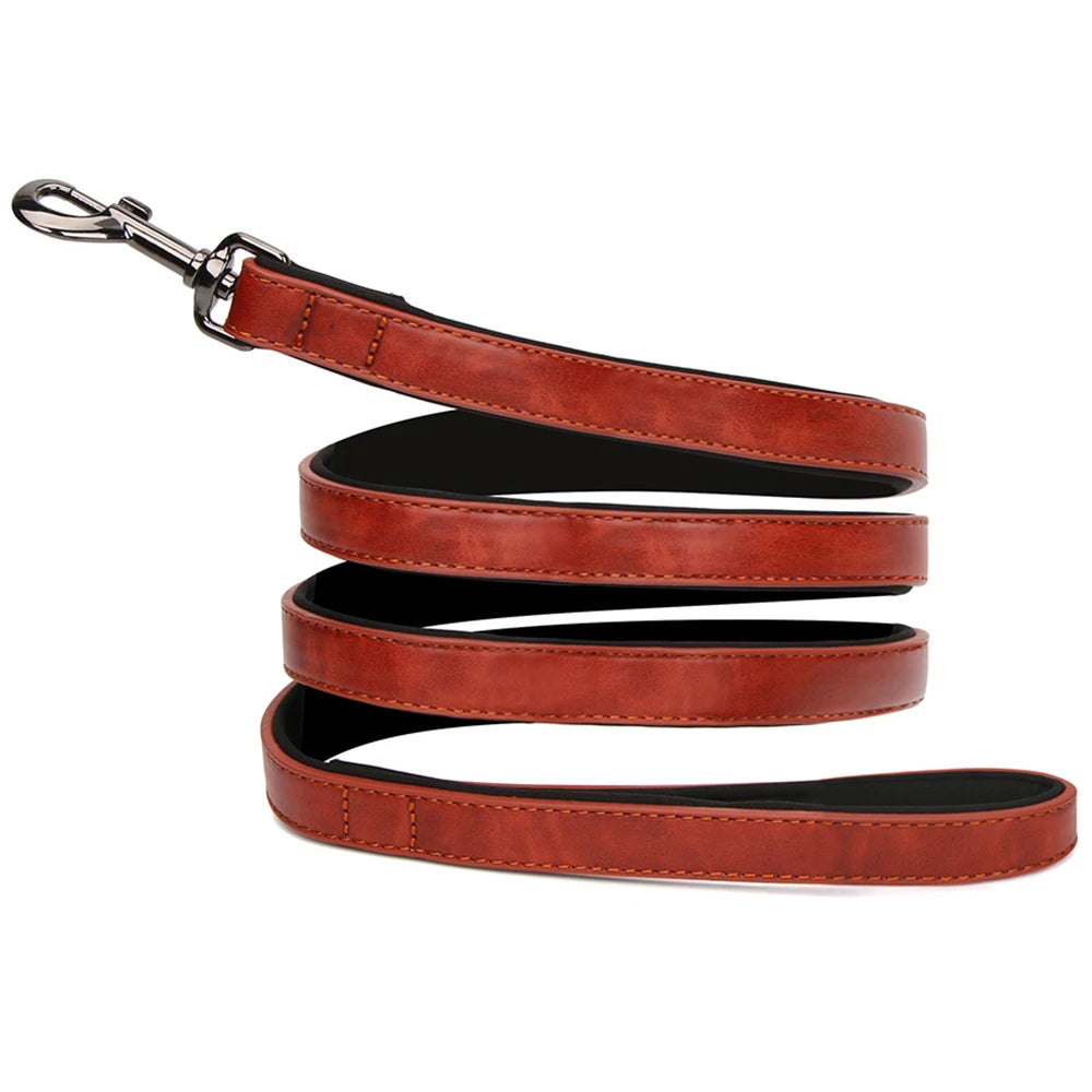 Primavia™ Custom Leather Dog Collar and Leash| Personalized Engraved ID Tag | UK Free Shipping