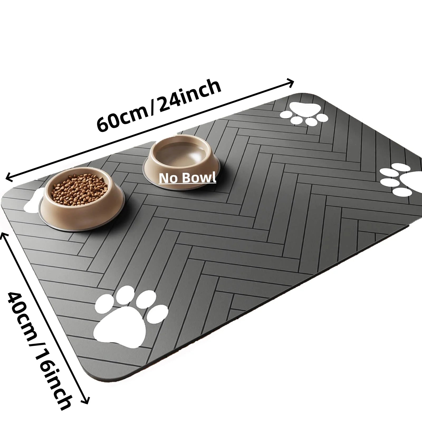 PawPrint™ Premium Feeding Mat | Waterproof Anti-Slip Pet Placemat | Quick-Dry Rubber Base | UK Free Shipping