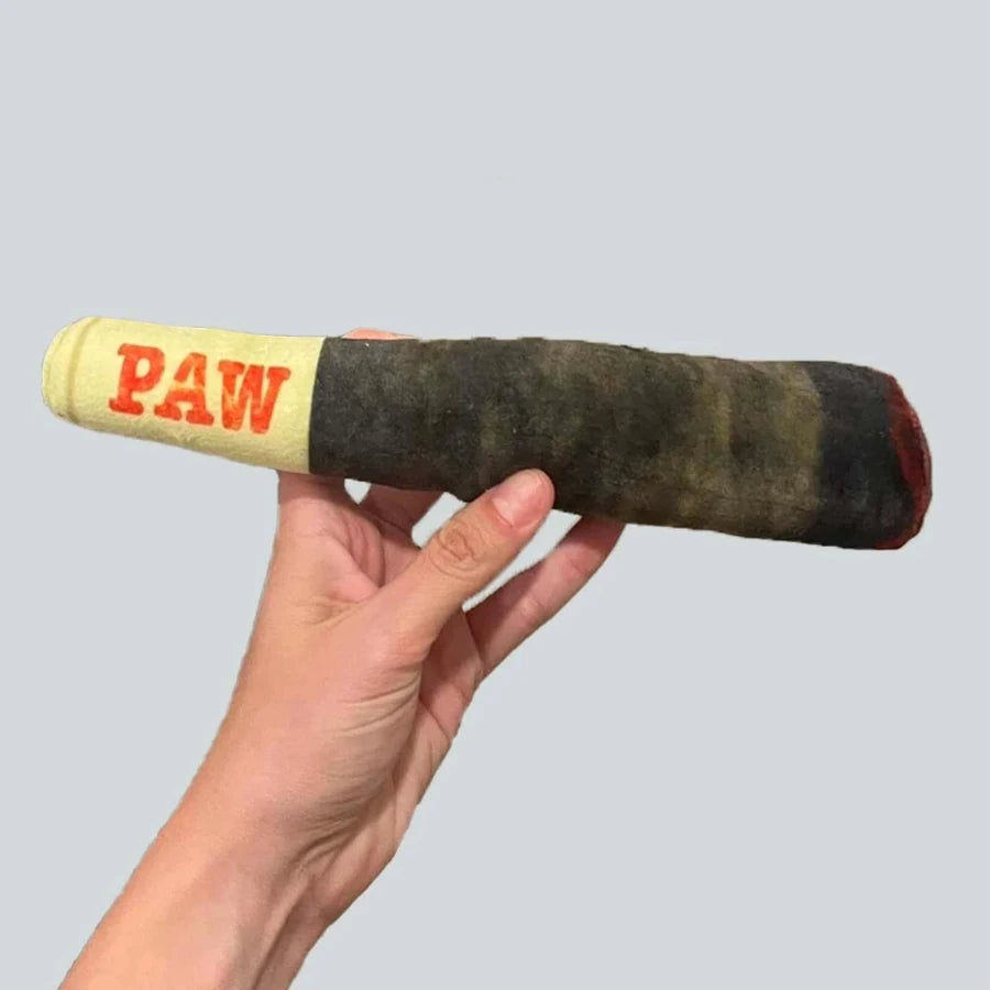 Primavia™ PawRoll™ | Funny Plush Cigar Dog Toy | Soft Squeaky Chew Toy for Small & Medium Dogs | UK Free Shipping