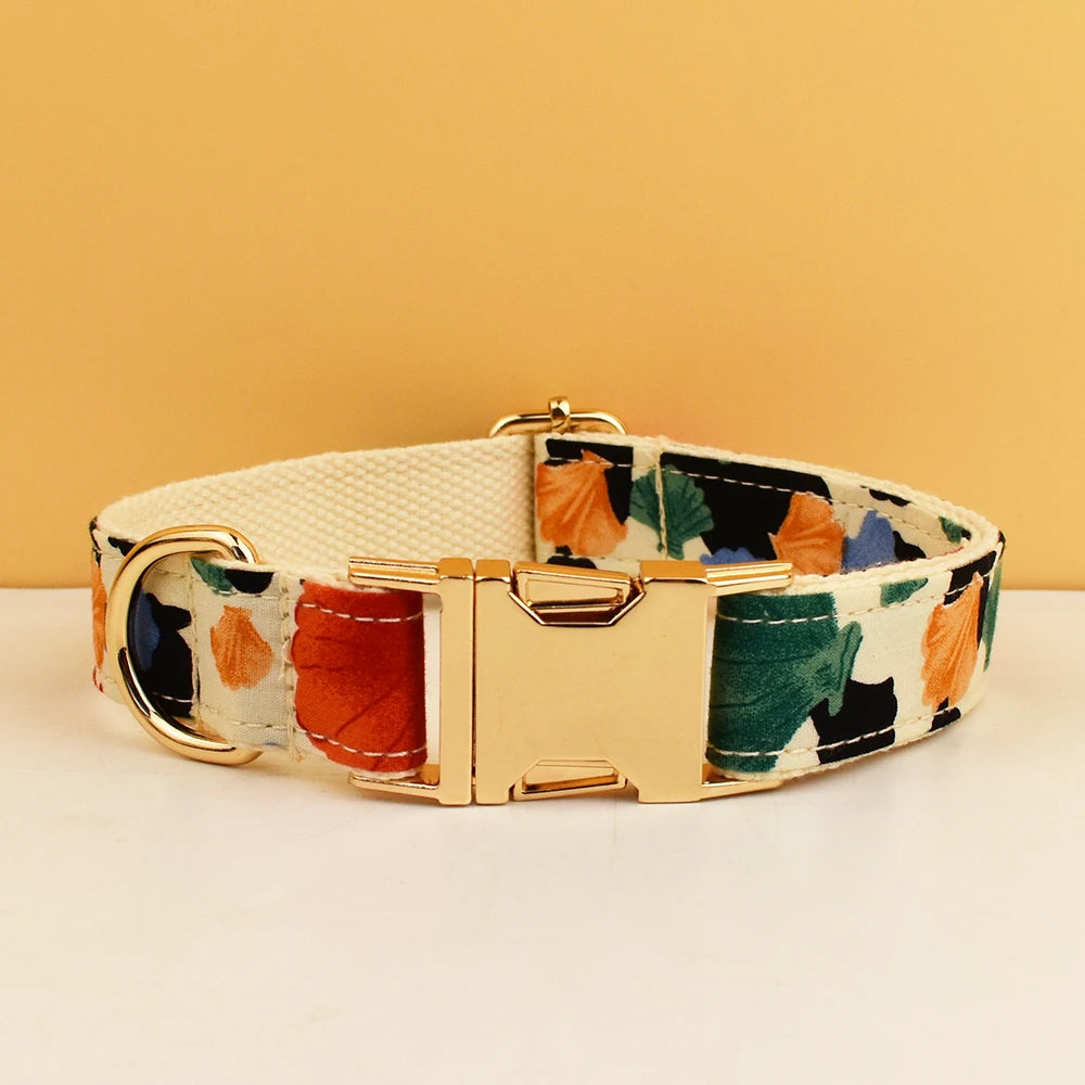 Primavia Signature™ Customisable Dog Collar & Lead Set | Laser Engraved Name & Phone | Luxury Metal Hardware & Exclusive Prints | UK Free Shipping