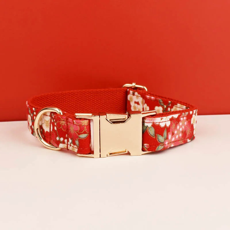 Primavia Signature™ Customisable Dog Collar & Lead Set | Laser Engraved Name & Phone | Luxury Metal Hardware & Exclusive Prints | UK Free Shipping