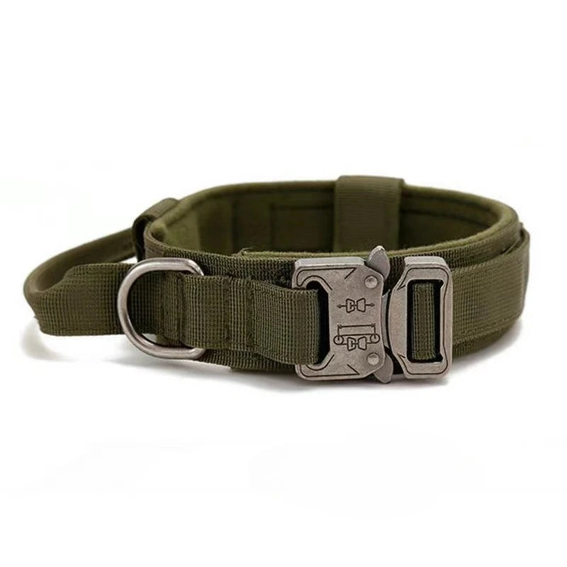 K9 Force™ Tactical Dog Collar | Heavy-Duty Metal Buckle & Soft Padded Lining | Adjustable Military-Grade Nylon | UK Free Shipping