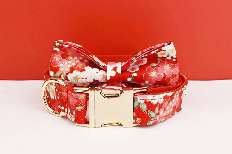 Primavia Signature™ Customisable Dog Collar & Lead Set | Laser Engraved Name & Phone | Luxury Metal Hardware & Exclusive Prints | UK Free Shipping