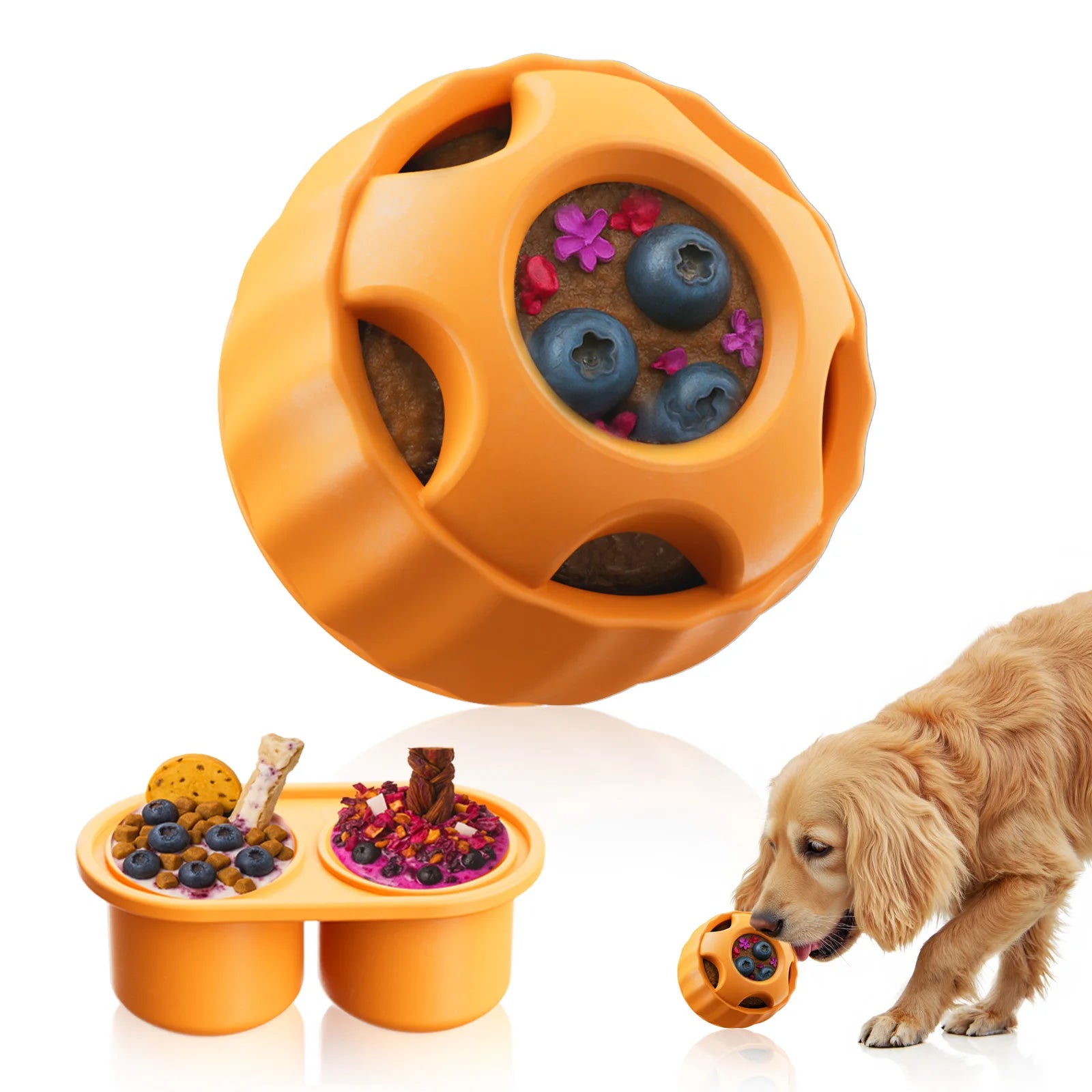 Primavia™ Chill & Enrich Toy | Smart Silicone Freezing Treat Ball for Dogs | Summer Cooling Enrichment Feeder