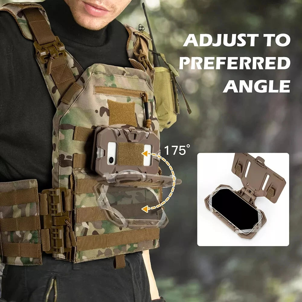 TactiView™ MOLLE Folding Navigation Board | Tactical Chest Phone Holder for Vests & Airsoft Gear | UK Free Shipping