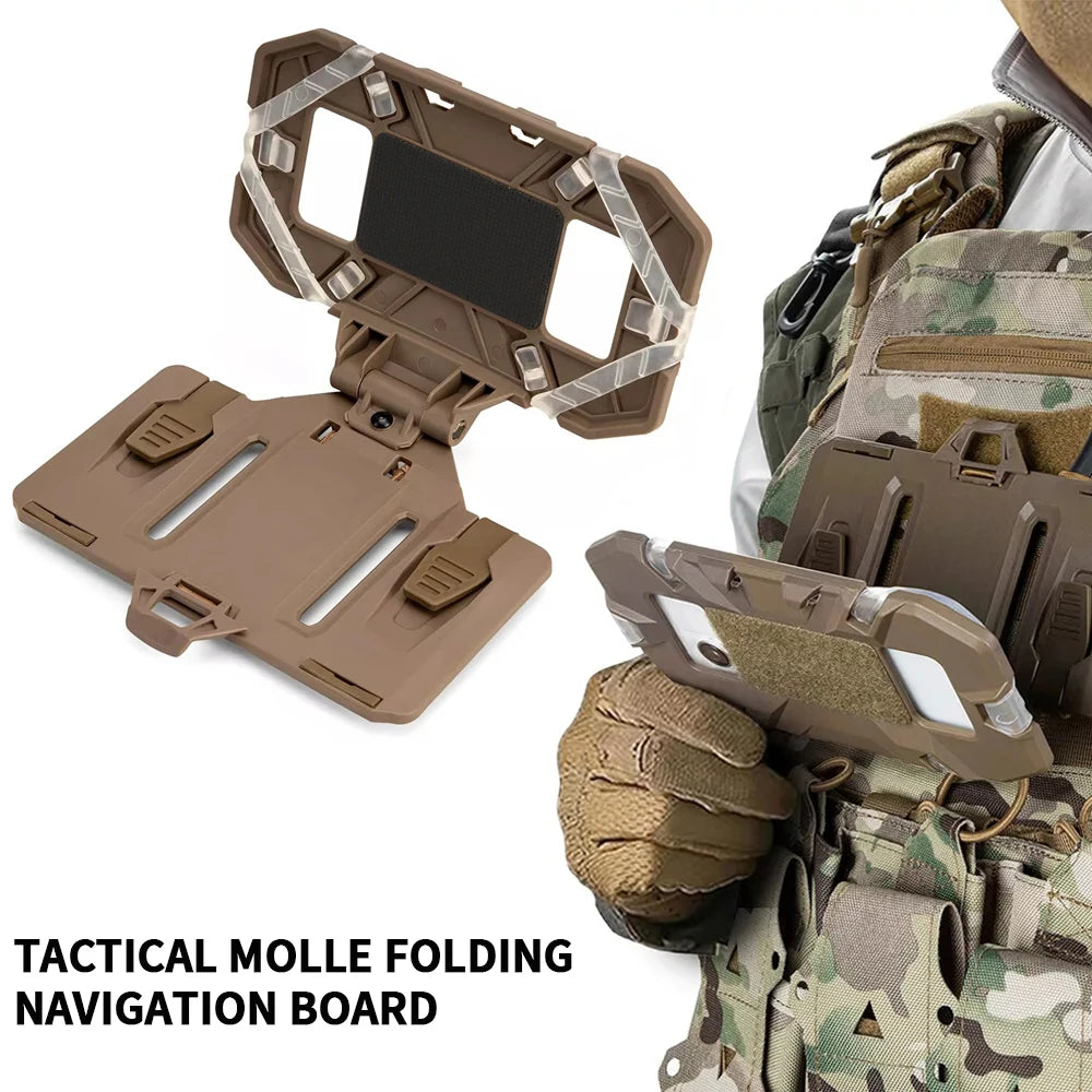 TactiView™ MOLLE Folding Navigation Board | Tactical Chest Phone Holder for Vests & Airsoft Gear | UK Free Shipping