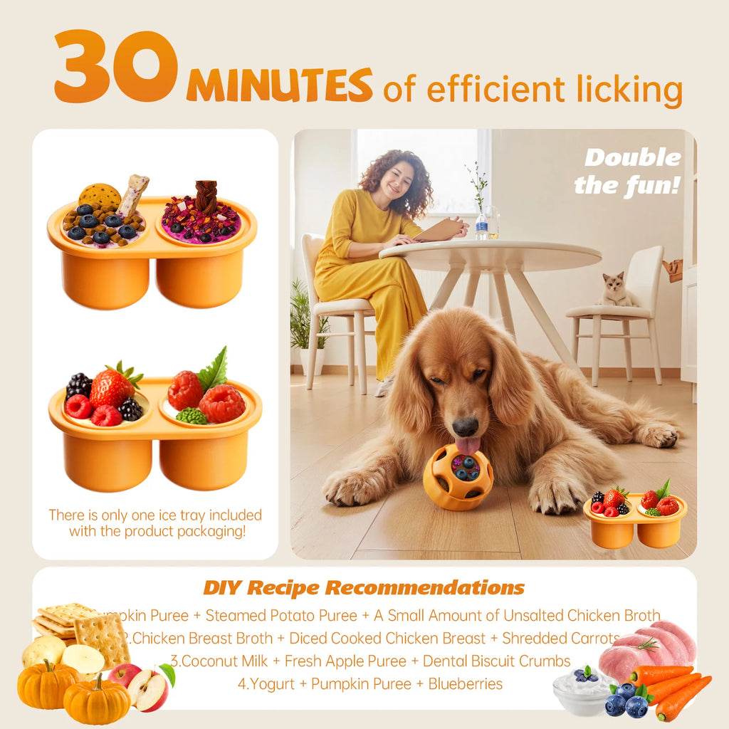 Primavia™ Chill & Enrich Toy | Smart Silicone Freezing Treat Ball for Dogs | Summer Cooling Enrichment Feeder