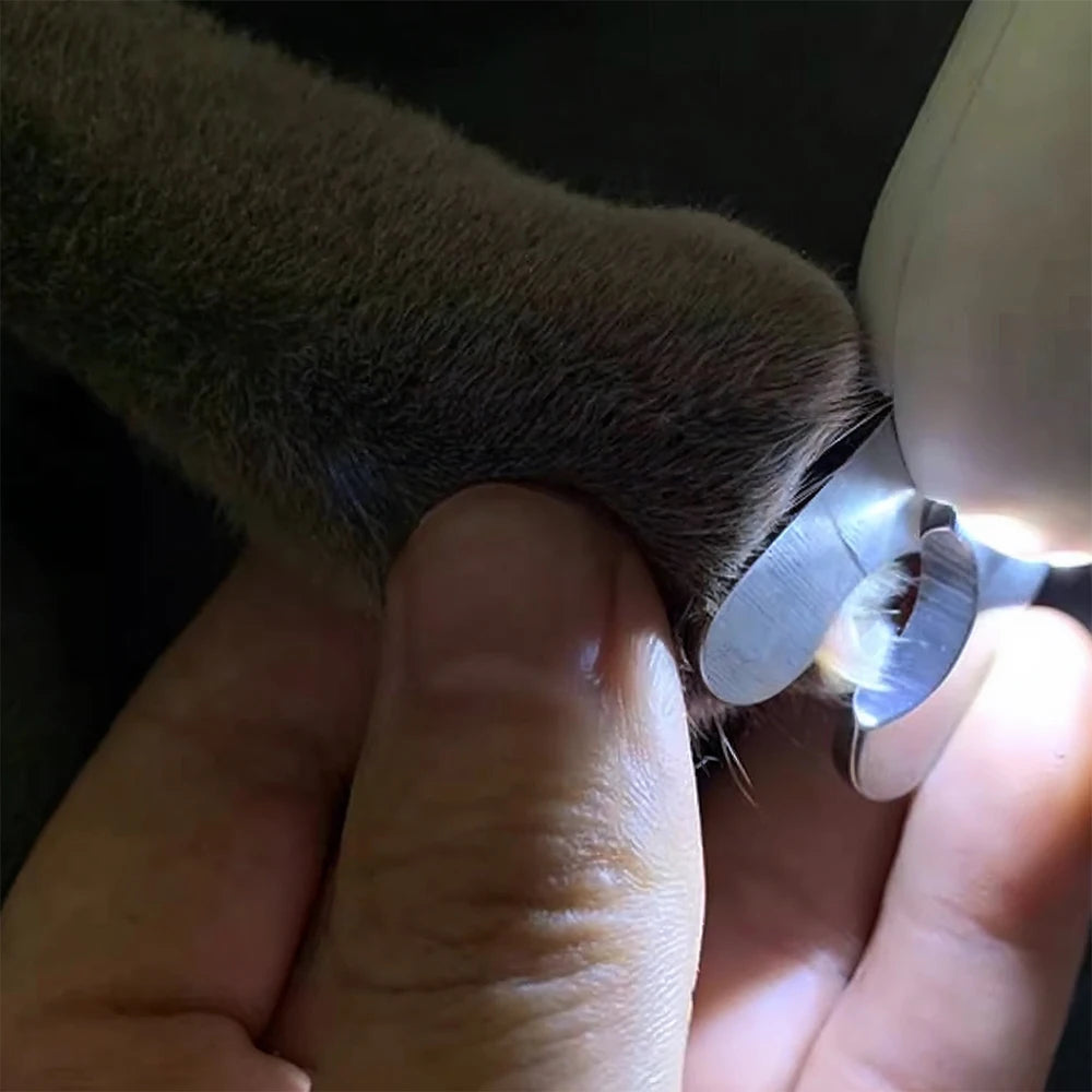 PawClip™ LED Pet Nail Trimmer | Precision Nail Clippers with Safety Light & Built-In File | UK Free Shipping