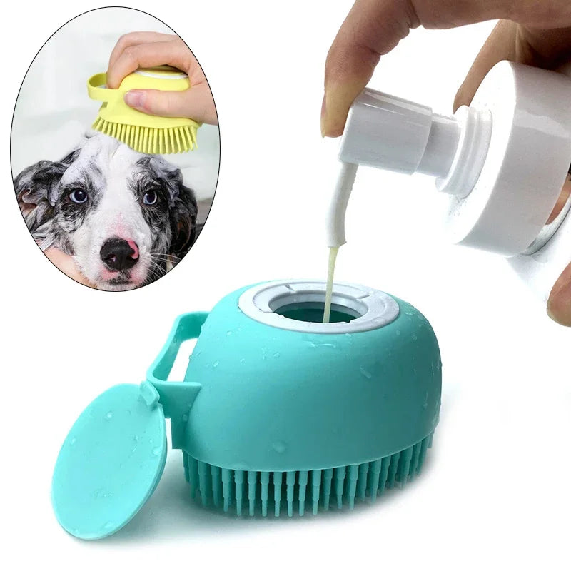 Primavia™ Premium Bath Brush for Dogs & Cats | Soft Silicone Shampoo Dispenser & Massage Tool | UK Free Shipping