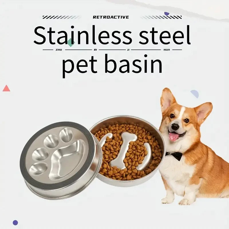 PawZen™ Stainless Steel Slow Feeder Bowl | Anti-Choke Design | Premium Dog & Cat Bowl | UK Free Shipping
