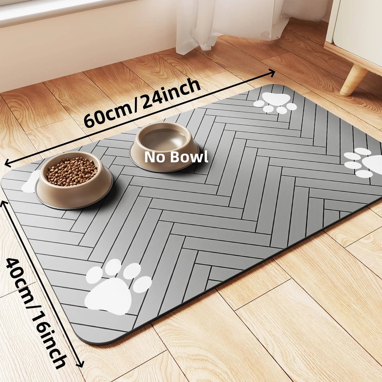PawPrint™ Premium Feeding Mat | Waterproof Anti-Slip Pet Placemat | Quick-Dry Rubber Base | UK Free Shipping