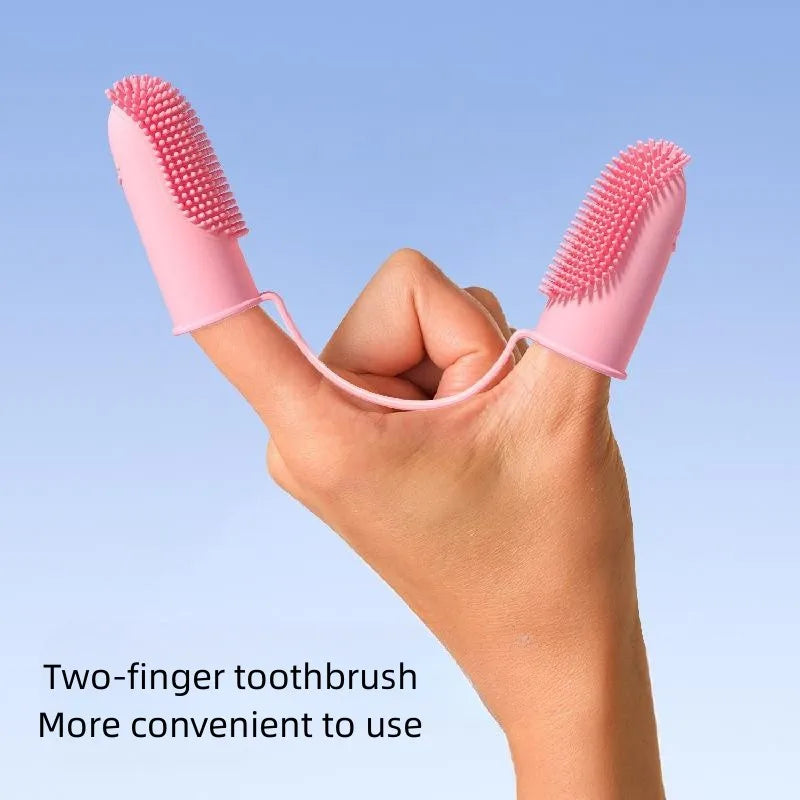 PawCare™ Double Finger Pet Toothbrush | Soft Silicone Dental Brush for Dogs & Cats | UK Free Shipping