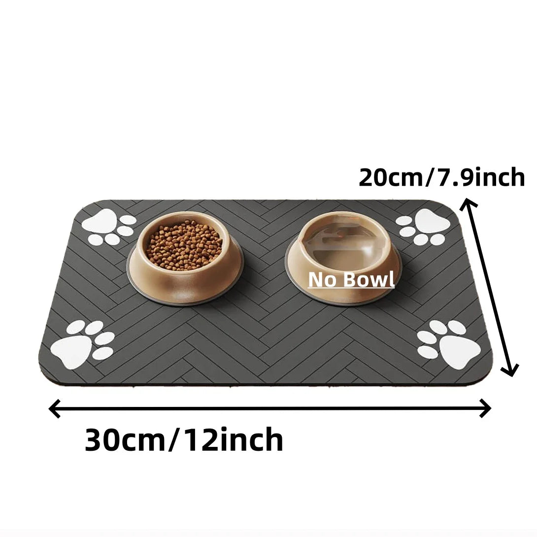PawPrint™ Premium Feeding Mat | Waterproof Anti-Slip Pet Placemat | Quick-Dry Rubber Base | UK Free Shipping