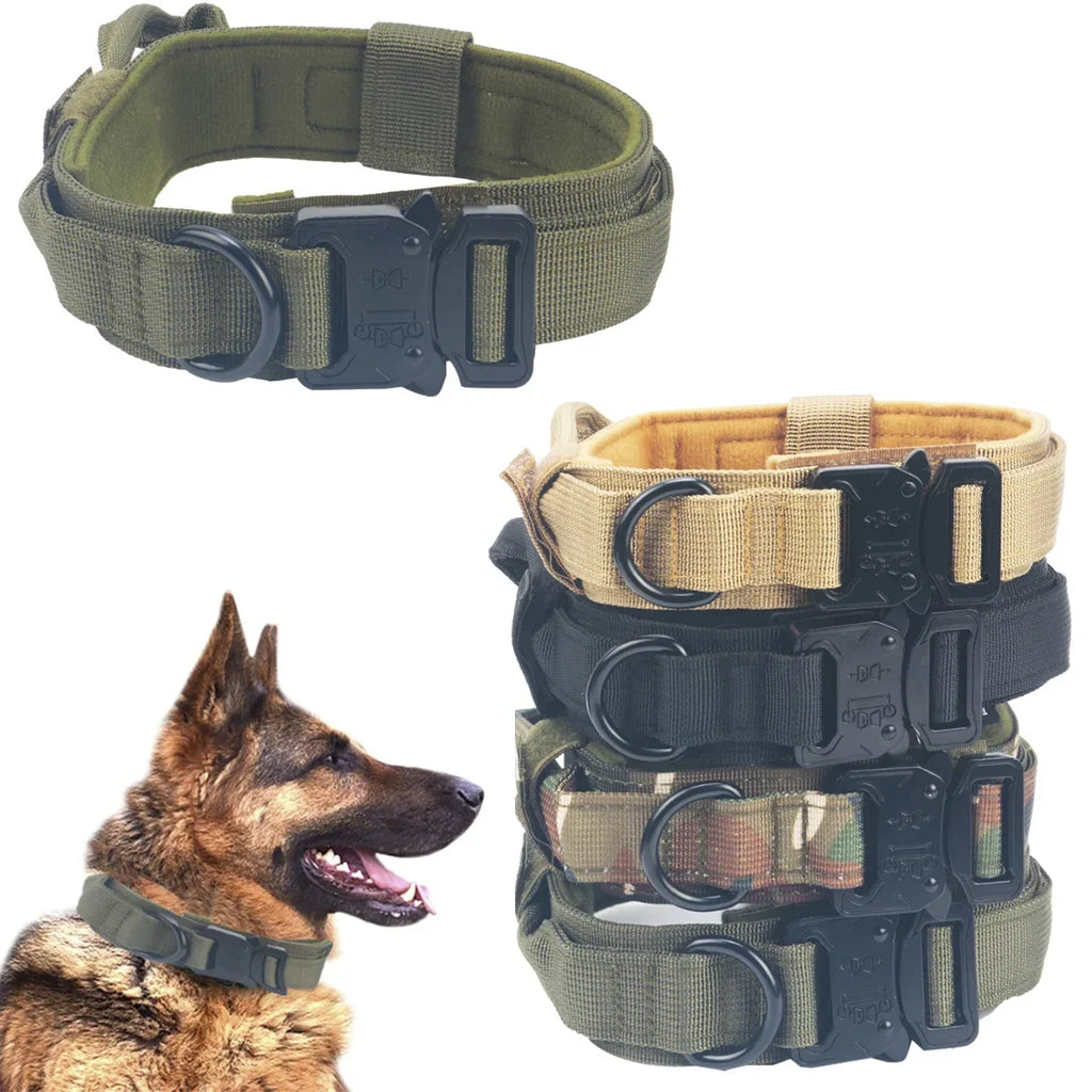 K9 Force™ Tactical Dog Collar | Heavy-Duty Metal Buckle & Soft Padded Lining | Adjustable Military-Grade Nylon | UK Free Shipping