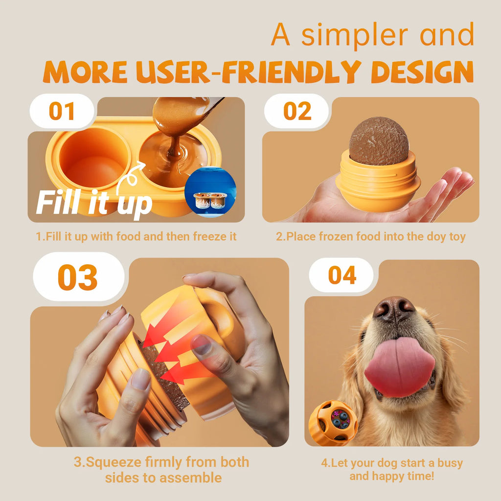 Primavia™ Chill & Enrich Toy | Smart Silicone Freezing Treat Ball for Dogs | Summer Cooling Enrichment Feeder