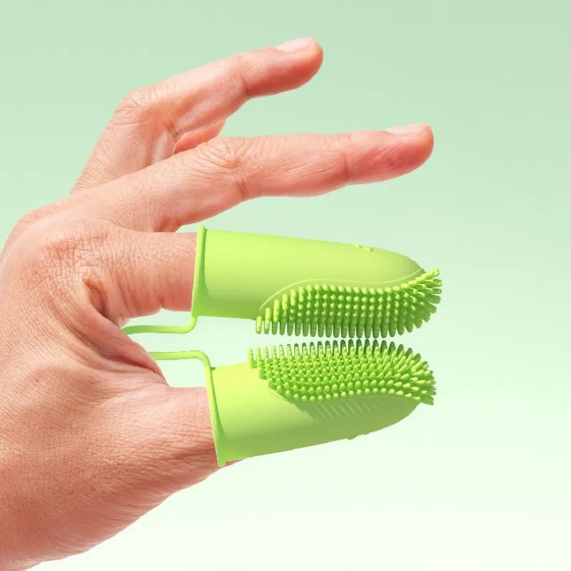 PawCare™ Double Finger Pet Toothbrush | Soft Silicone Dental Brush for Dogs & Cats | UK Free Shipping
