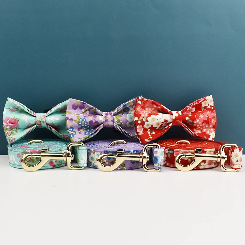 Primavia Signature™ Customisable Dog Collar & Lead Set | Laser Engraved Name & Phone | Luxury Metal Hardware & Exclusive Prints | UK Free Shipping