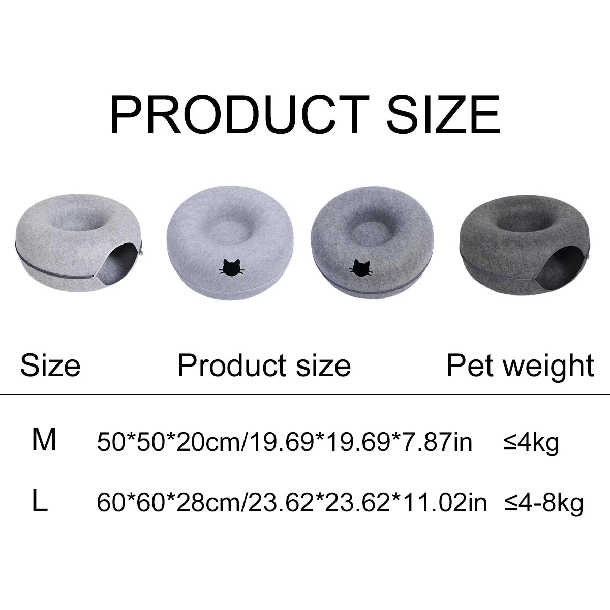 🐾Felt Donut Bed™ 2-in-1 Hide & Sleep Tunnel for Cats | UK Free Shipping