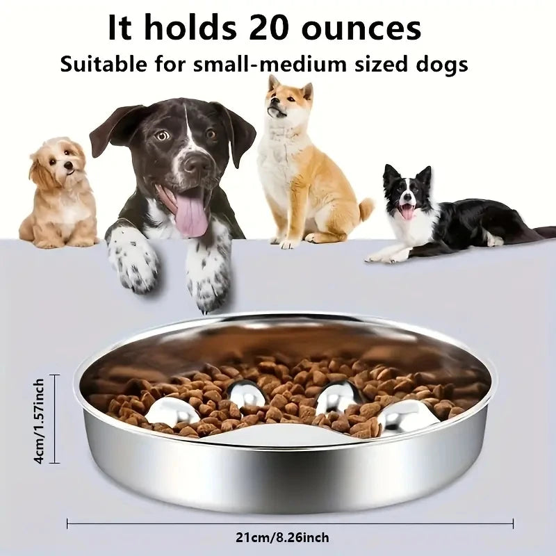 PawZen™ Stainless Steel Slow Feeder Bowl | Anti-Choke Design | Premium Dog & Cat Bowl | UK Free Shipping