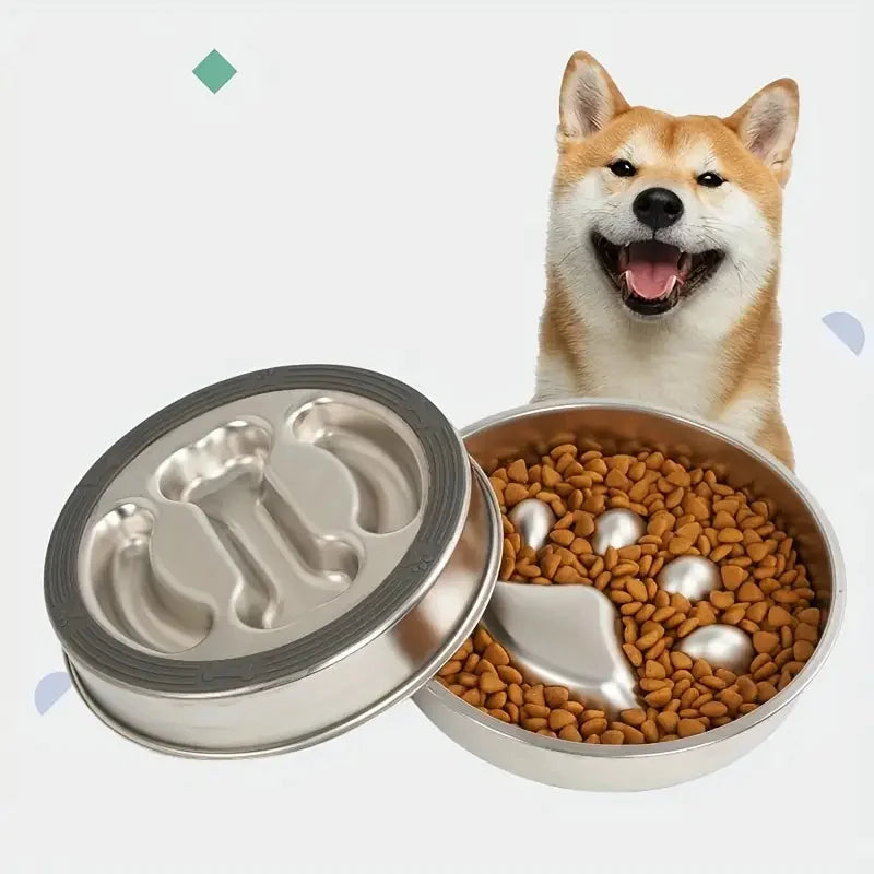 PawZen™ Stainless Steel Slow Feeder Bowl | Anti-Choke Design | Premium Dog & Cat Bowl | UK Free Shipping