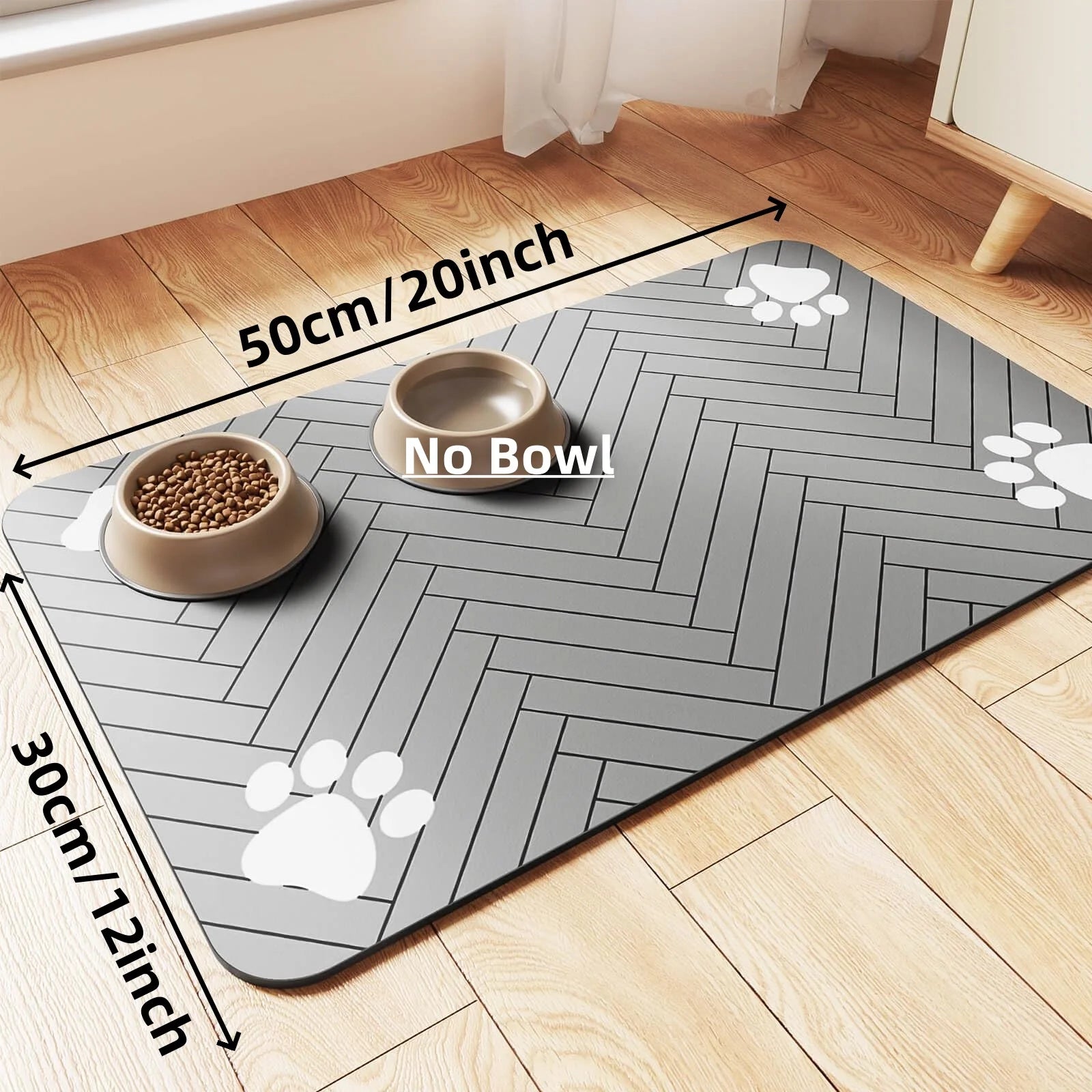 PawPrint™ Premium Feeding Mat | Waterproof Anti-Slip Pet Placemat | Quick-Dry Rubber Base | UK Free Shipping