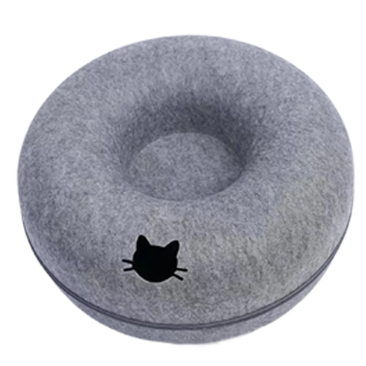 🐾Felt Donut Bed™ 2-in-1 Hide & Sleep Tunnel for Cats | UK Free Shipping