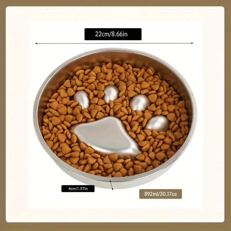 PawZen™ Stainless Steel Slow Feeder Bowl | Anti-Choke Design | Premium Dog & Cat Bowl | UK Free Shipping