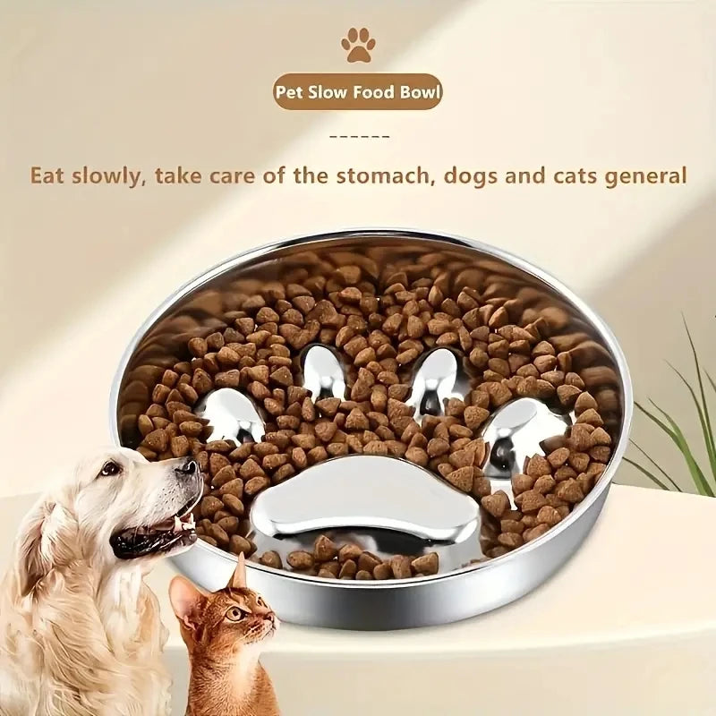 PawZen™ Stainless Steel Slow Feeder Bowl | Anti-Choke Design | Premium Dog & Cat Bowl | UK Free Shipping