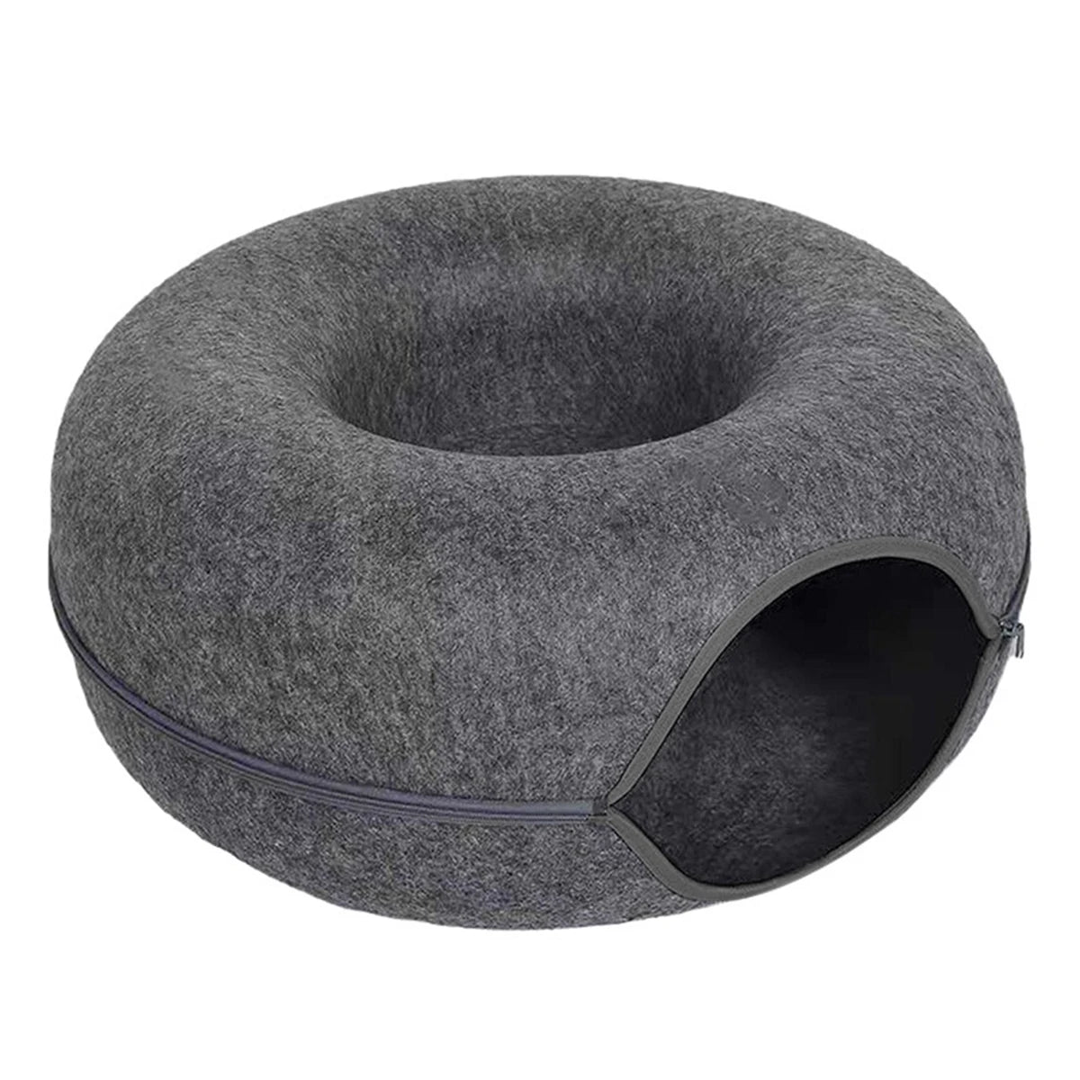 🐾Felt Donut Bed™ 2-in-1 Hide & Sleep Tunnel for Cats | UK Free Shipping