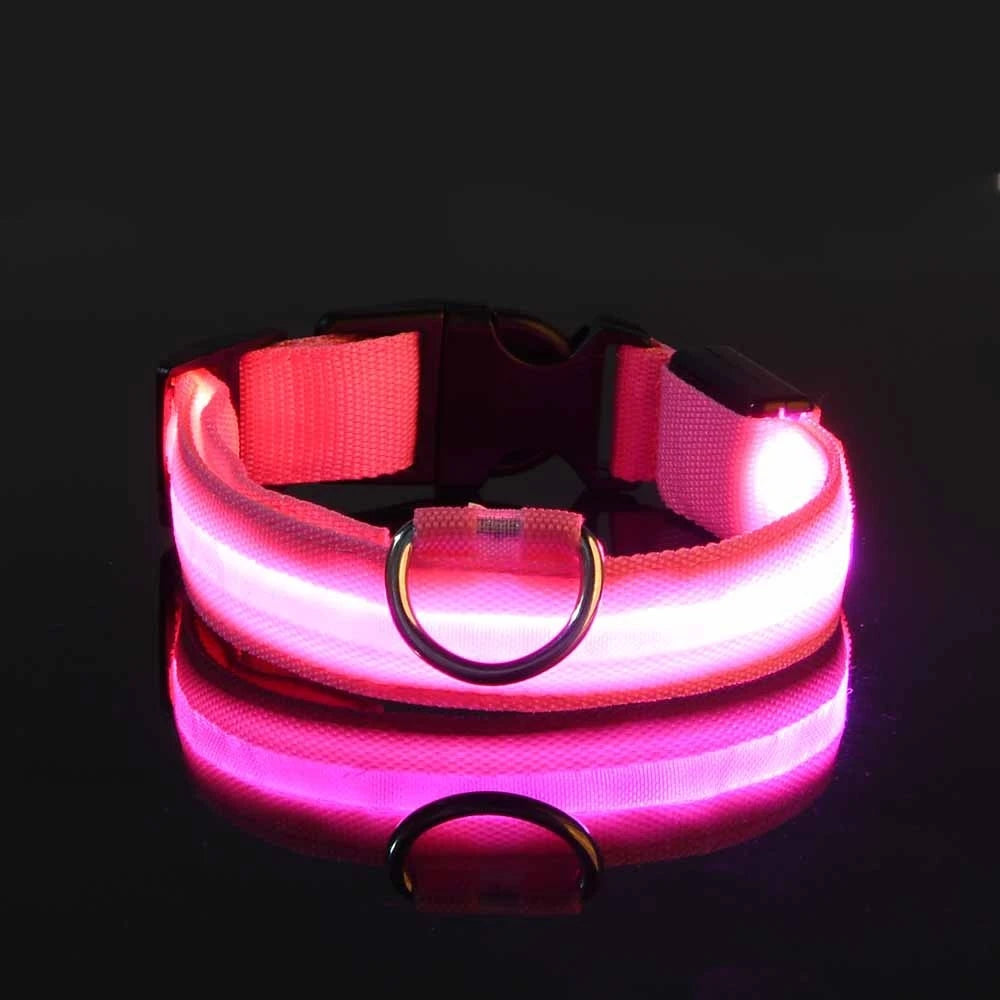 Primavia™ LumaCollar™ | LED Night Safety Dog Collar | USB Rechargeable Reflective Nylon | Glow-in-the-Dark Pet Gear | UK Free Shipping
