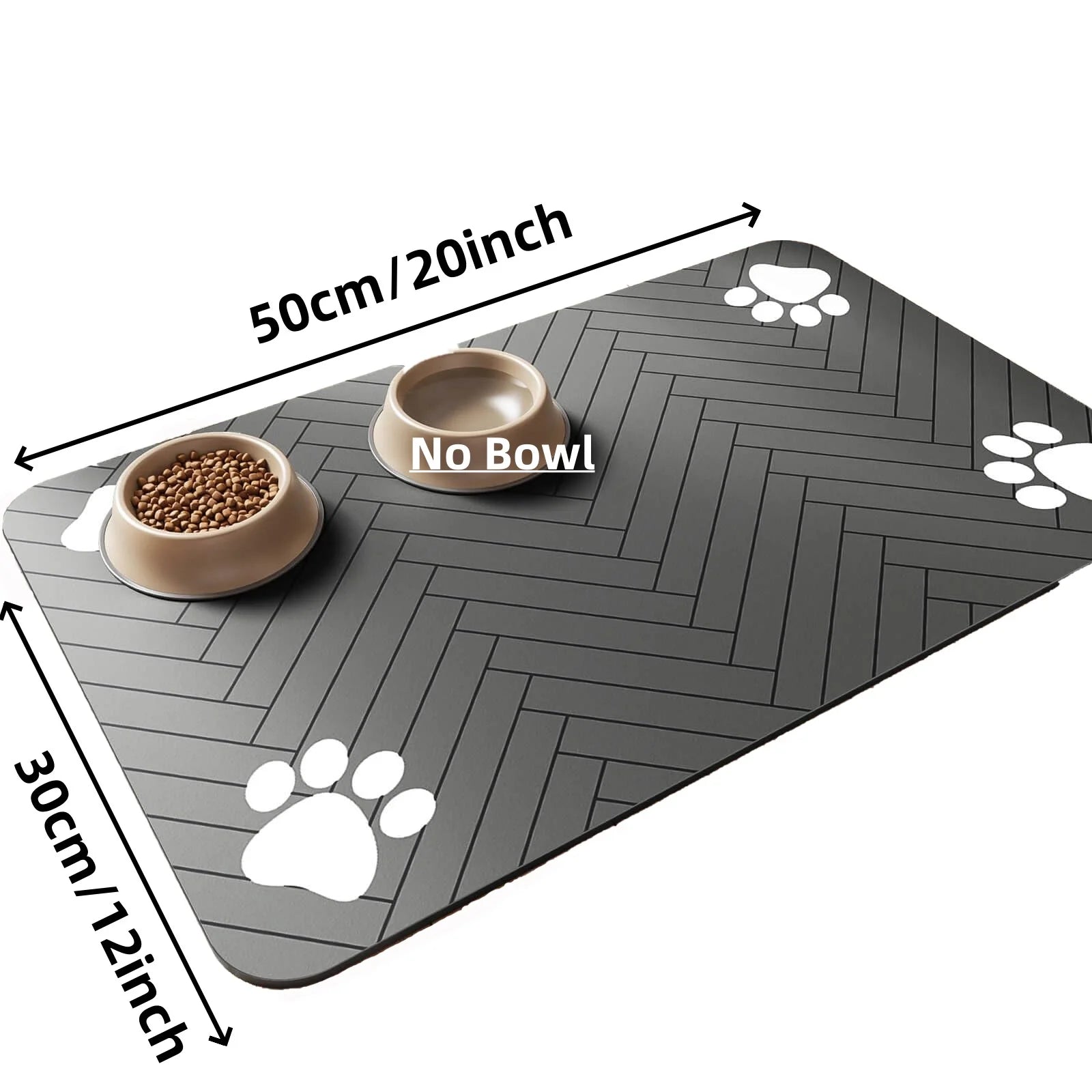 PawPrint™ Premium Feeding Mat | Waterproof Anti-Slip Pet Placemat | Quick-Dry Rubber Base | UK Free Shipping
