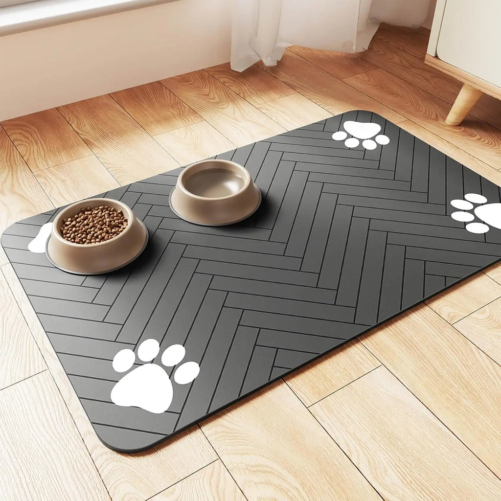 PawPrint™ Premium Feeding Mat | Waterproof Anti-Slip Pet Placemat | Quick-Dry Rubber Base | UK Free Shipping