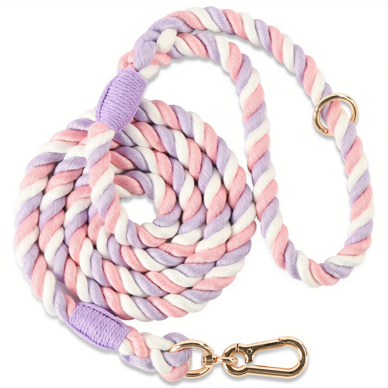 Primavia™ PastelRope™ | Premium Braided Cotton Dog Leash | Handcrafted Gradient Rope with Gold Hardware | UK Free Shipping