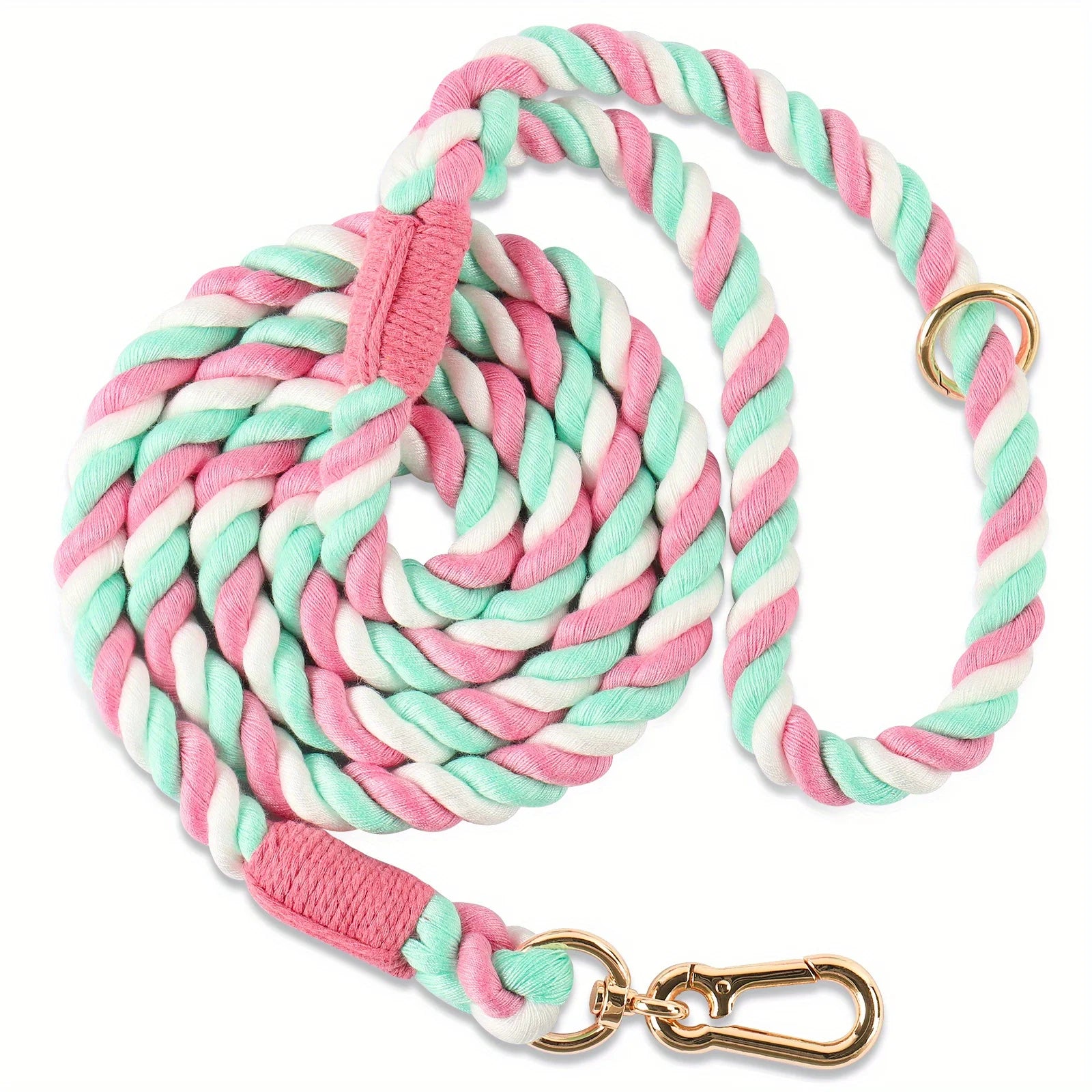 Primavia™ PastelRope™ | Premium Braided Cotton Dog Leash | Handcrafted Gradient Rope with Gold Hardware | UK Free Shipping