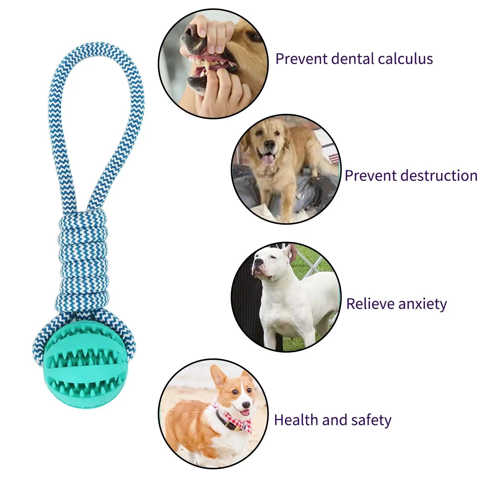 Primavia™ RopePlay™ | Treat-Dispensing Tug Toy for Dogs | Interactive Chew Ball for Training & Dental Care | UK Free Shipping
