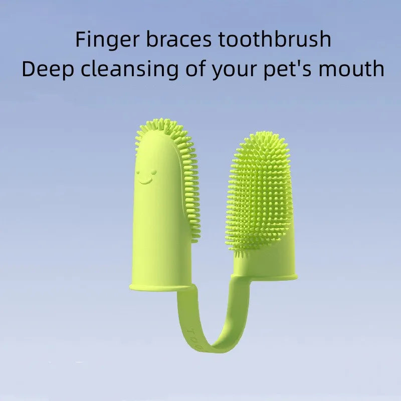 PawCare™ Double Finger Pet Toothbrush | Soft Silicone Dental Brush for Dogs & Cats | UK Free Shipping