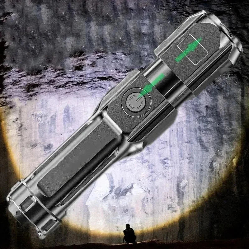 TactiBeam™ Telescopic Tactical Flashlight | Rechargeable Zoom Torch for Camping, Airsoft & Survival | UK Free Shipping