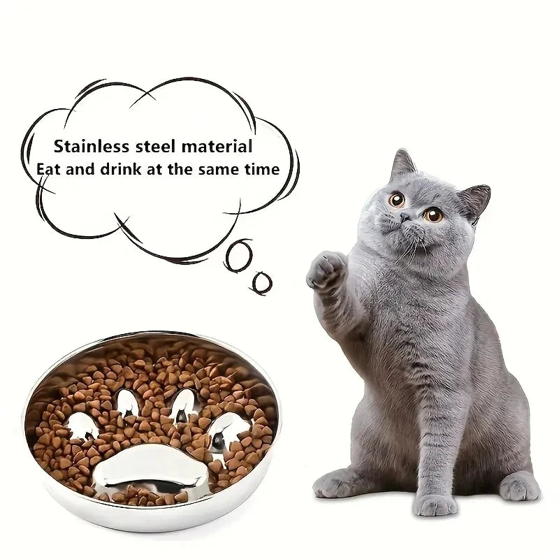 PawZen™ Stainless Steel Slow Feeder Bowl | Anti-Choke Design | Premium Dog & Cat Bowl | UK Free Shipping