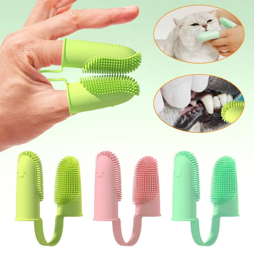 PawCare™ Double Finger Pet Toothbrush | Soft Silicone Dental Brush for Dogs & Cats | UK Free Shipping