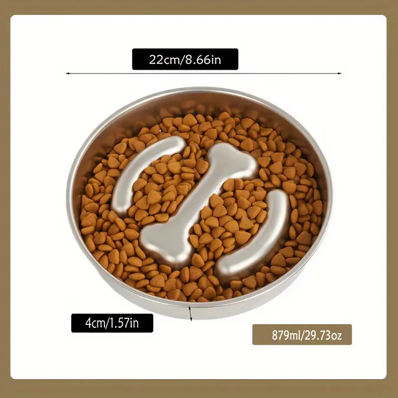 PawZen™ Stainless Steel Slow Feeder Bowl | Anti-Choke Design | Premium Dog & Cat Bowl | UK Free Shipping