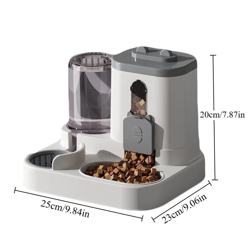 AutoFeed™ Dual Pet Feeder | Smart Spill-Proof Food & Water Dispenser | Modern Beige Design | UK Free Shipping