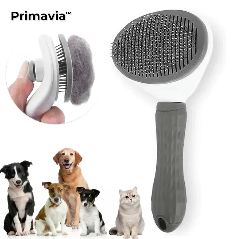 Primavia™ Self-Cleaning Pet Brush | Precision Grooming for Cats & Dogs