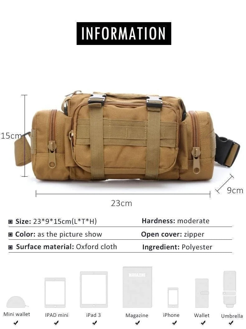 TactiCarry™ Modular Tactical Shoulder & Waist Bag | Military-Grade Waterproof Nylon | Outdoor, Hiking & Training Gear | UK Free Shipping